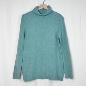 J. Jill Cotton Wool Blend Turtleneck Tunic Sweater Size XSP Light Green Petite